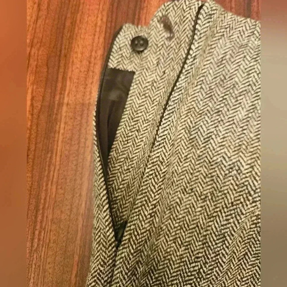 Talbots Womens High-Rise Flat Front Wide Leg Trouser Gray Tweed Sz 16 NWT - Picture 3 of 9